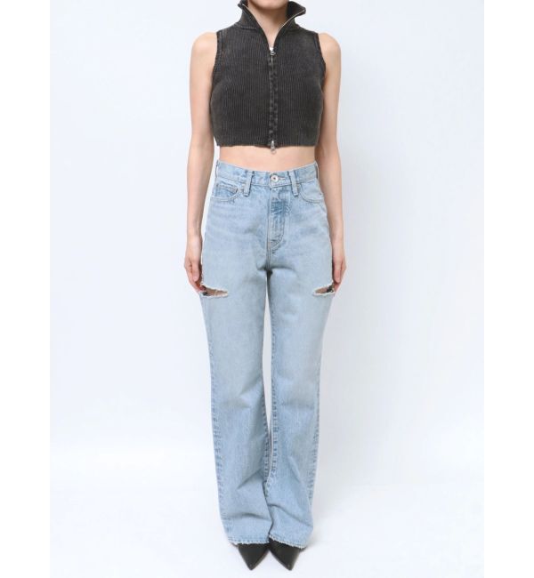 GYDA「ブリーチＷファスナーノースリトップス」|ニット・セーター|