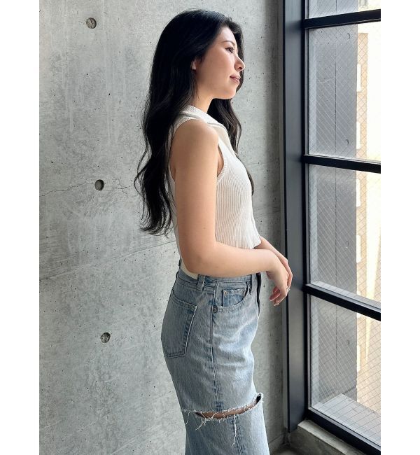 GYDA「ブリーチＷファスナーノースリトップス」|ニット・セーター|