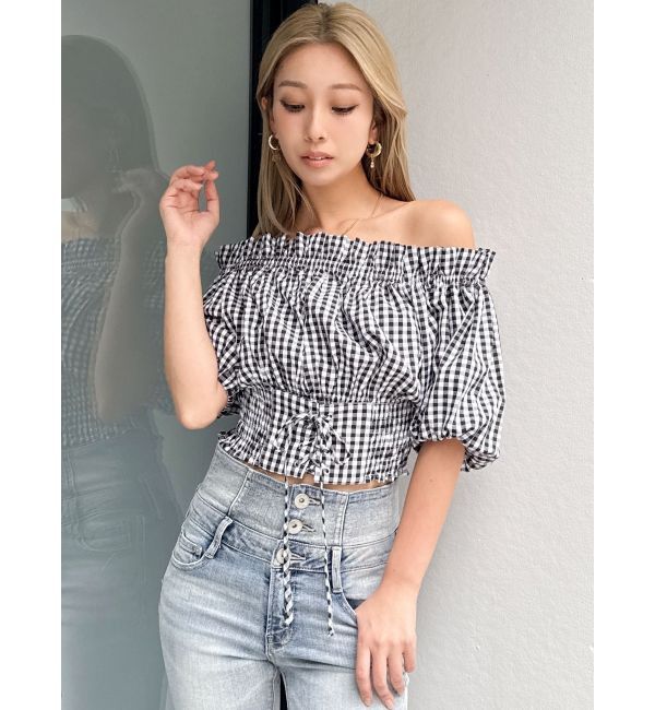 GYDA「2WAYギャザーオフショルコルセットブラウス」|シャツ・ブラウス|