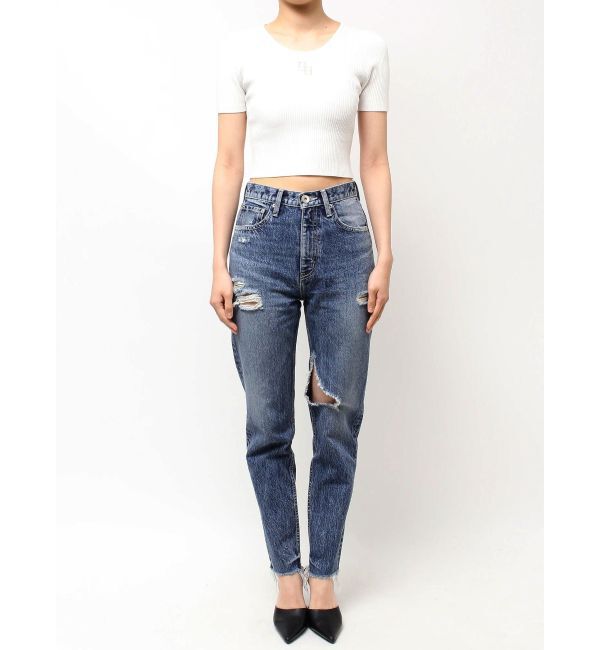 GYDA「ハイウエストVintage Edge ダメージストレートデニムパンツ」|デニム|