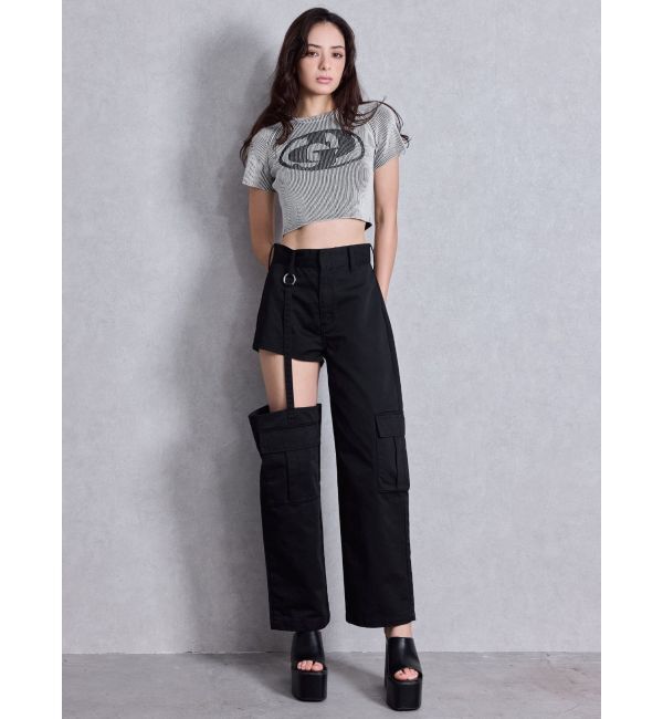 GYDA「GD two color schemeハーフスリーブニットトップス」|ニット・セーター|