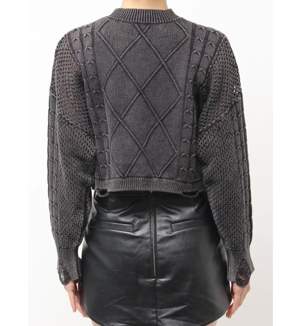 GYDA「GYDA damage processing ニットトップス」|ニット・セーター|