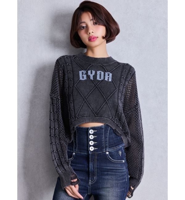 GYDA「GYDA damage processing ニットトップス」|ニット・セーター|