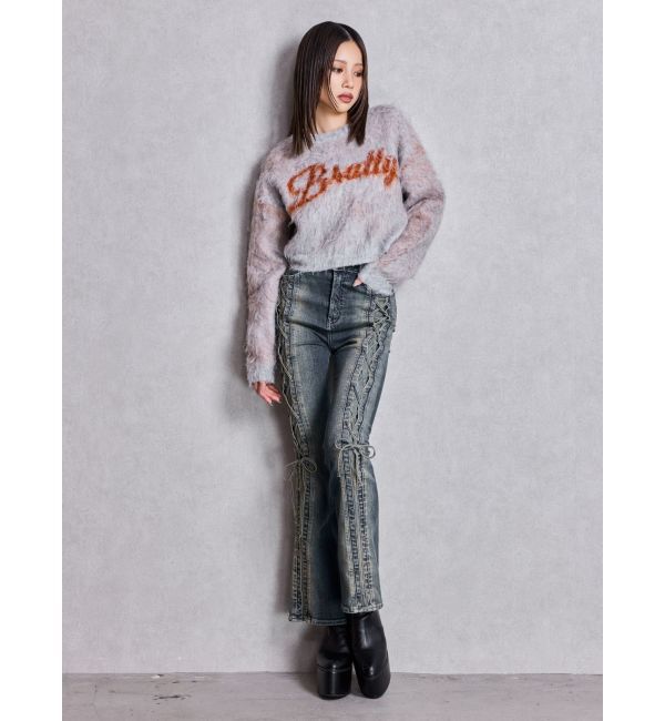 GYDA「BRATTY MOHAIR LIKEショートニットトップス」|ニット・セーター|