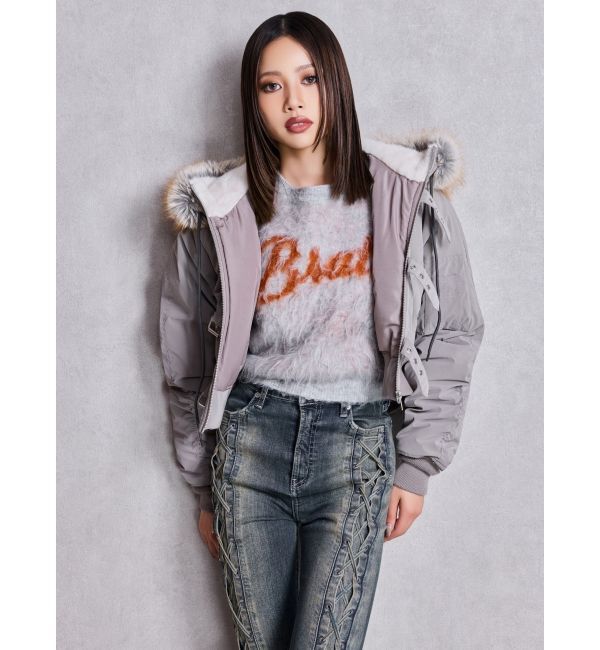 GYDA「BRATTY MOHAIR LIKEショートニットトップス」|ニット・セーター|