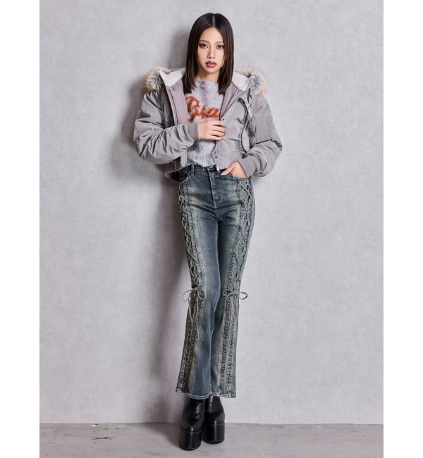 GYDA「BRATTY MOHAIR LIKEショートニットトップス」|ニット・セーター|