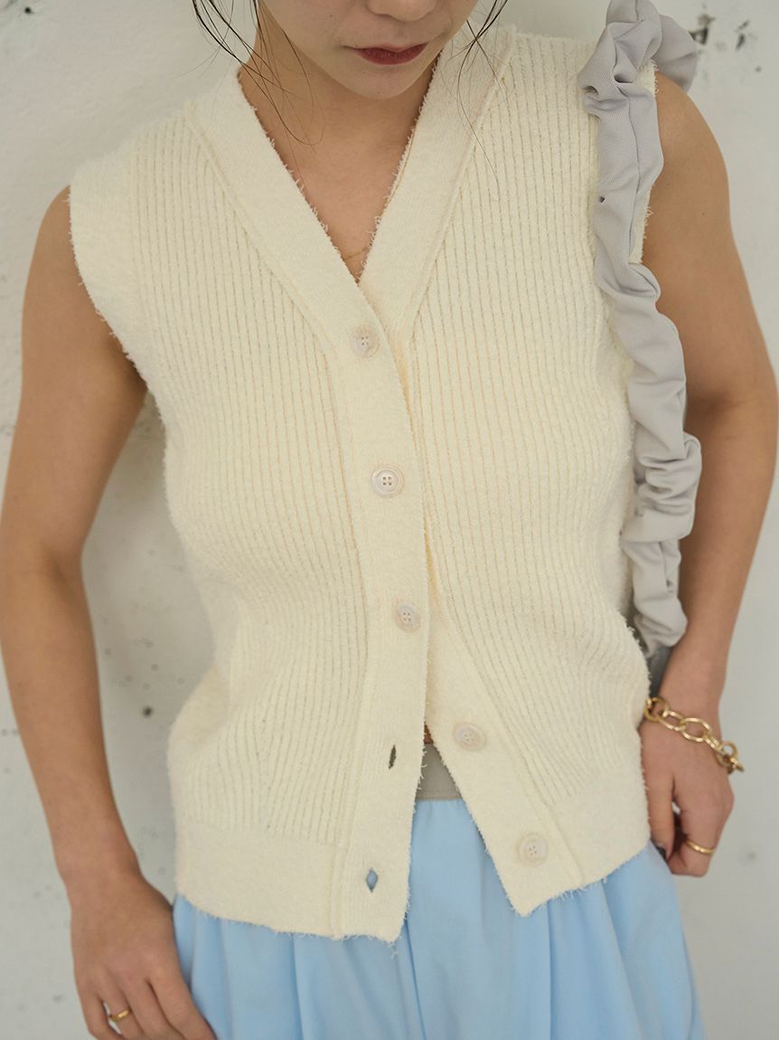 emmi atelier「ツノヤーンリブニットベスト」|ニット・セーター|