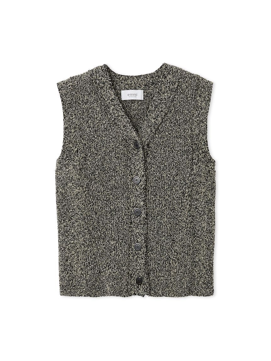 emmi atelier「ツノヤーンリブニットベスト」|ニット・セーター|