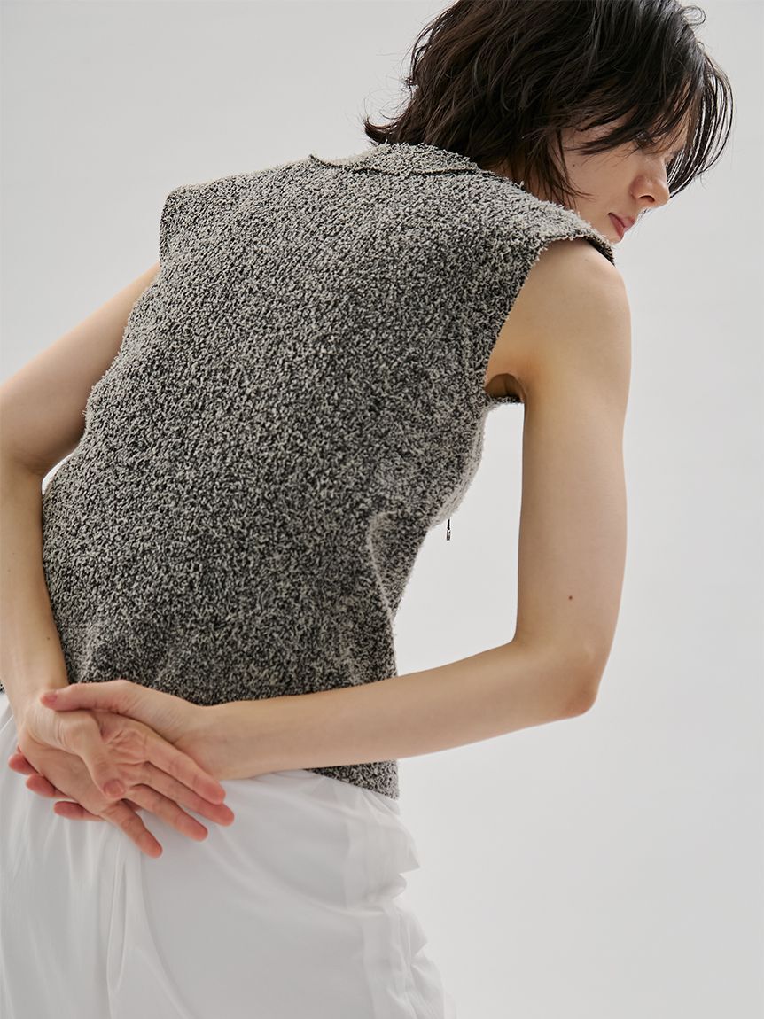 emmi atelier「ツノヤーンリブニットベスト」|ニット・セーター|