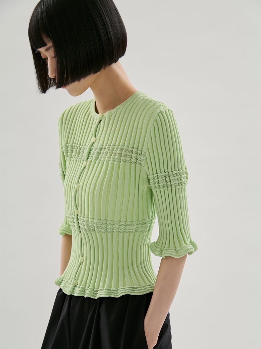emmi atelier「2wayランダムリブニット」|ニット・セーター|LIME