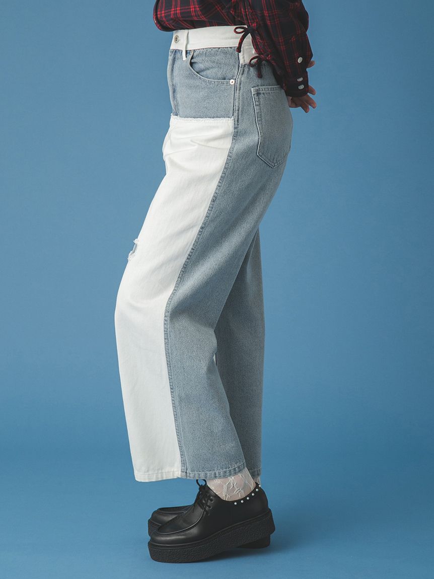 FURFUR「パッチワークデニムパンツ」|デニム|