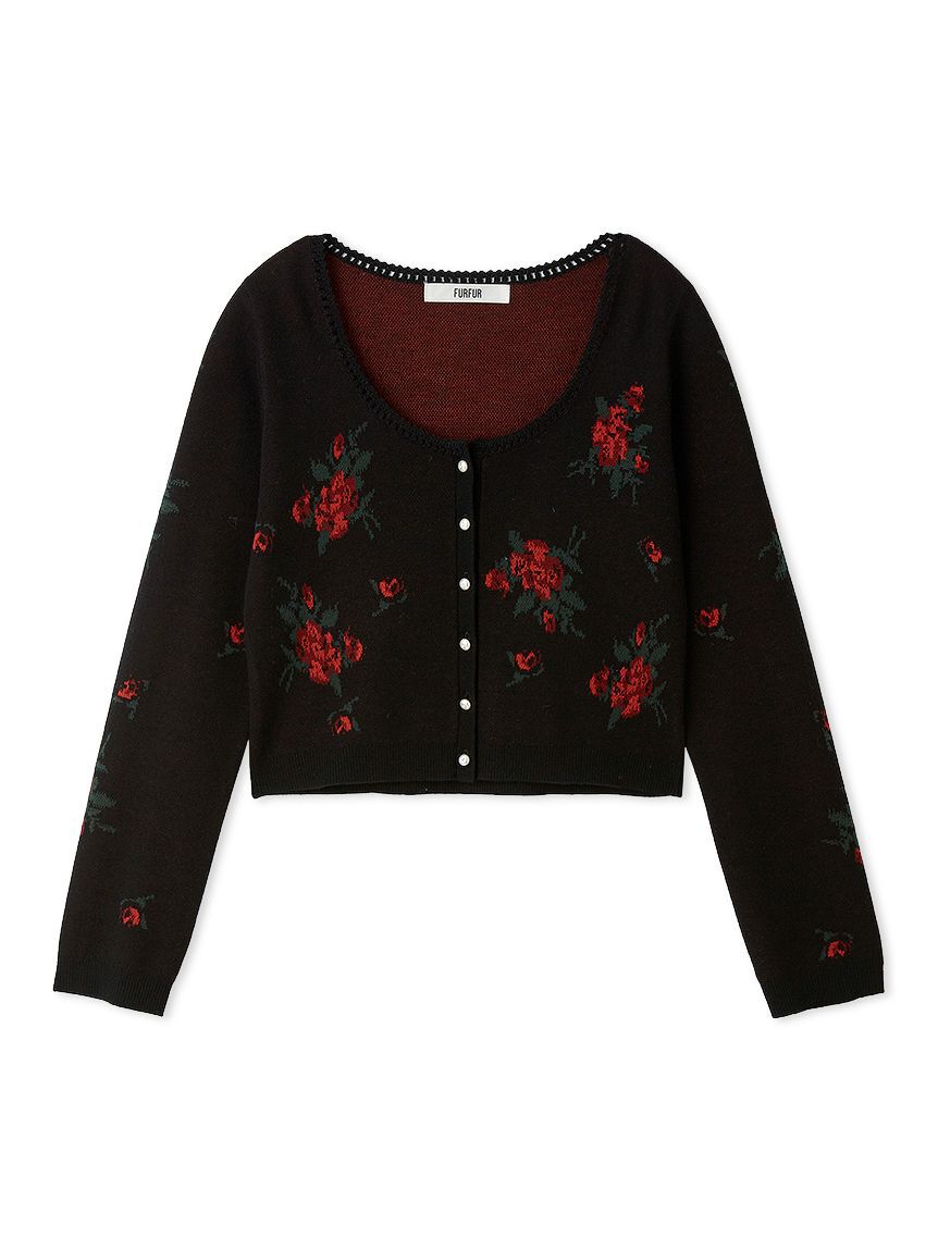 FURFUR「フラワージャガードカーディガン」|カーディガン|