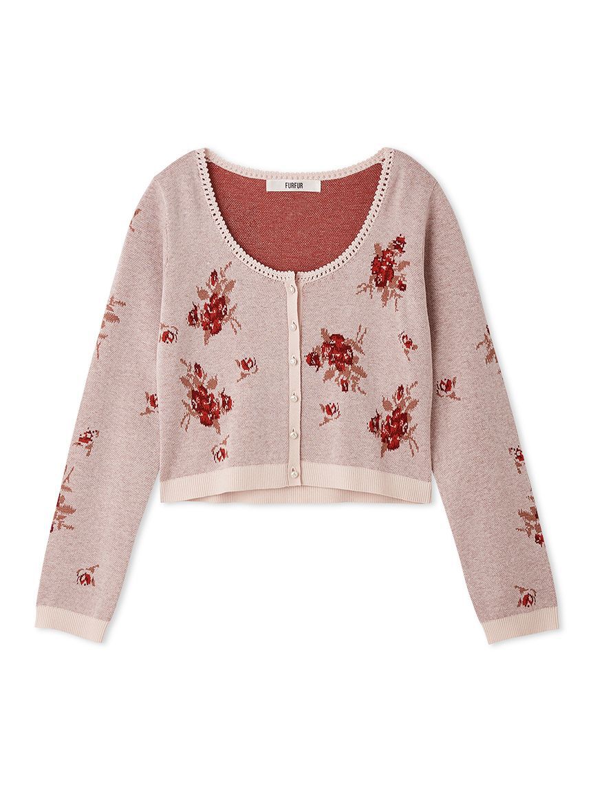 FURFUR「フラワージャガードカーディガン」|カーディガン|