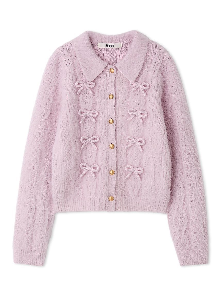 FURFUR「リボンデザインアランポロニットトップス」|ニット・セーター|