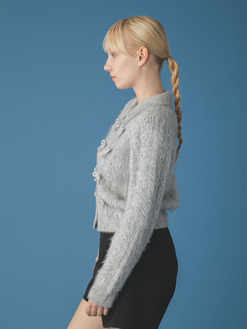 FURFUR「リボンデザインアランポロニットトップス」|ニット・セーター|