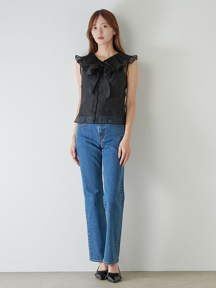 SNIDEL「ビッグカラーシアーブラウス」|シャツ・ブラウス|