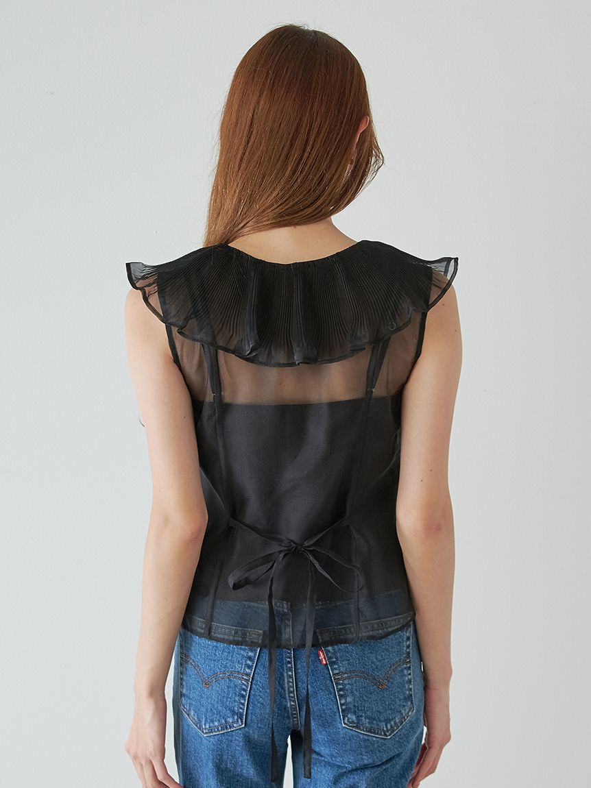 SNIDEL「ビッグカラーシアーブラウス」|シャツ・ブラウス|