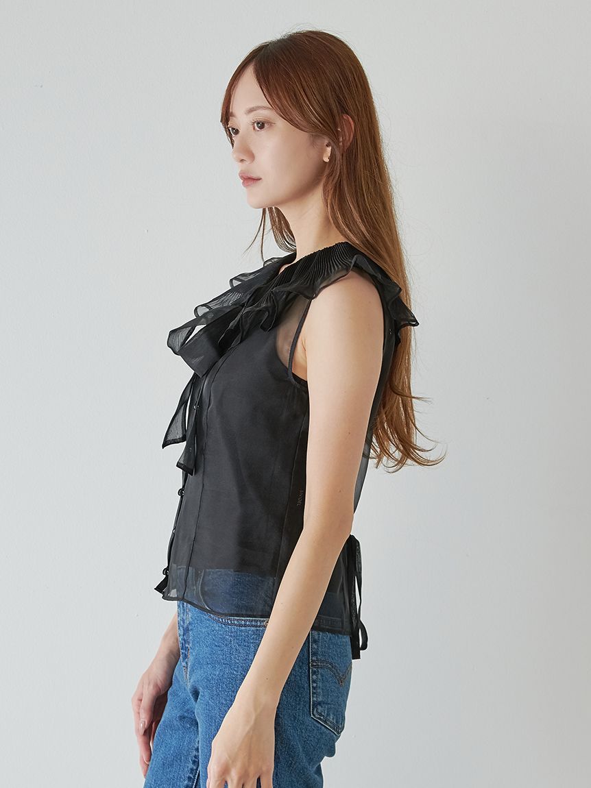 SNIDEL「ビッグカラーシアーブラウス」|シャツ・ブラウス|