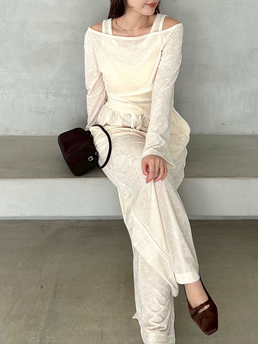 FRAY I.D「クラッシュベロアレイヤードカットソー」|Tシャツ・カットソー|