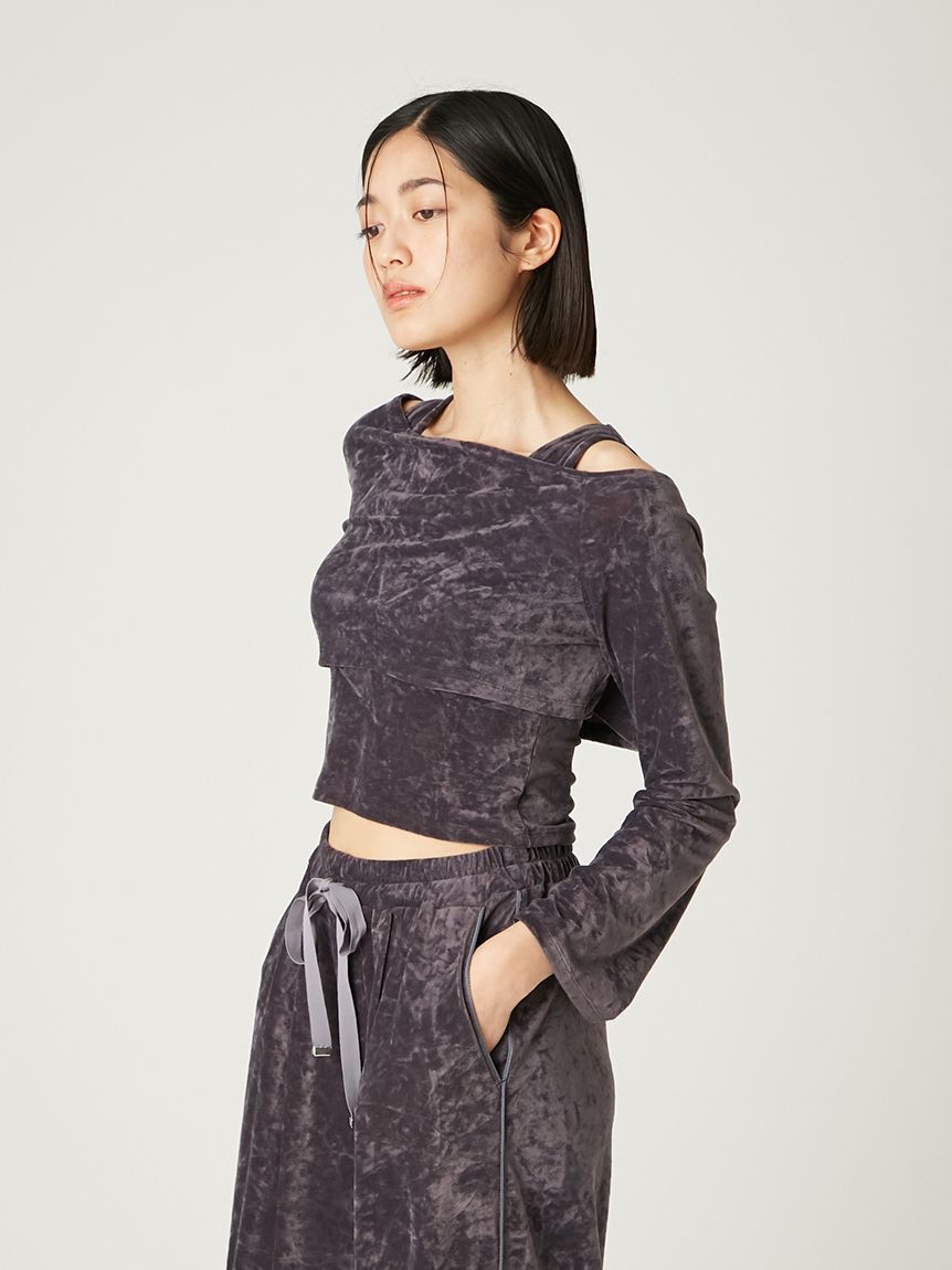 FRAY I.D「クラッシュベロアレイヤードカットソー」|Tシャツ・カットソー|