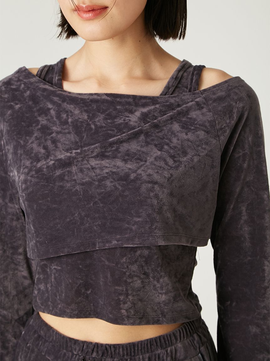 FRAY I.D「クラッシュベロアレイヤードカットソー」|Tシャツ・カットソー|