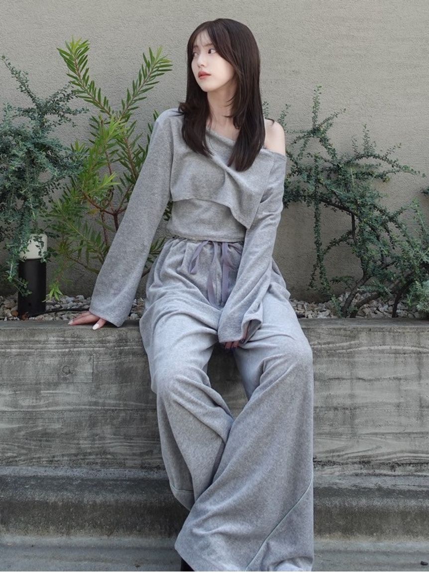 FRAY I.D「クラッシュベロアレイヤードカットソー」|Tシャツ・カットソー|