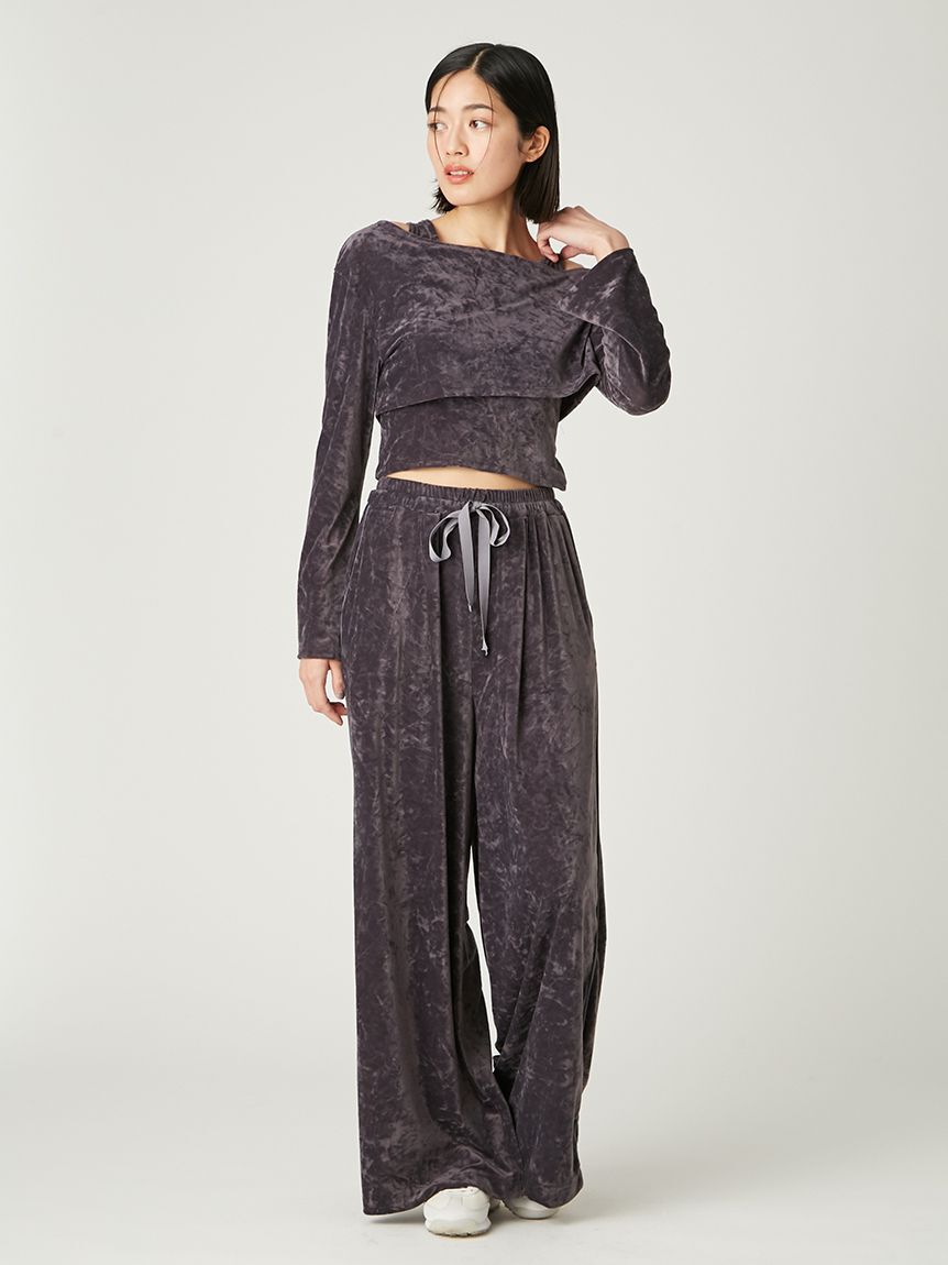 FRAY I.D「クラッシュベロアレイヤードカットソー」|Tシャツ・カットソー|