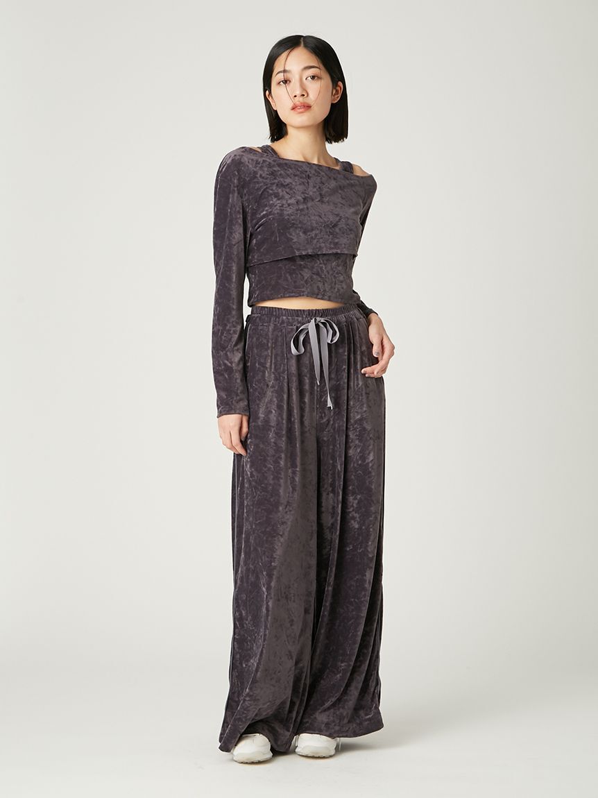 FRAY I.D「クラッシュベロアレイヤードカットソー」|Tシャツ・カットソー|