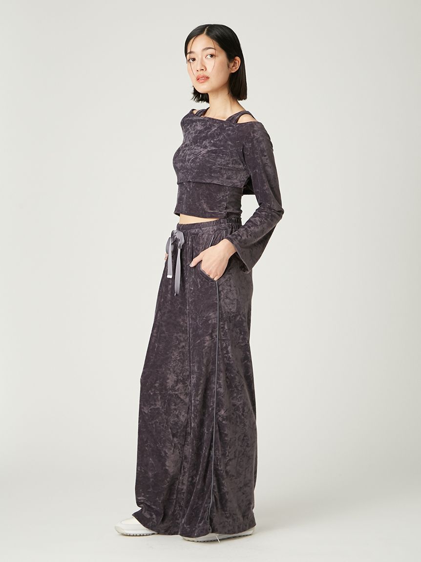 FRAY I.D「クラッシュベロアレイヤードカットソー」|Tシャツ・カットソー|