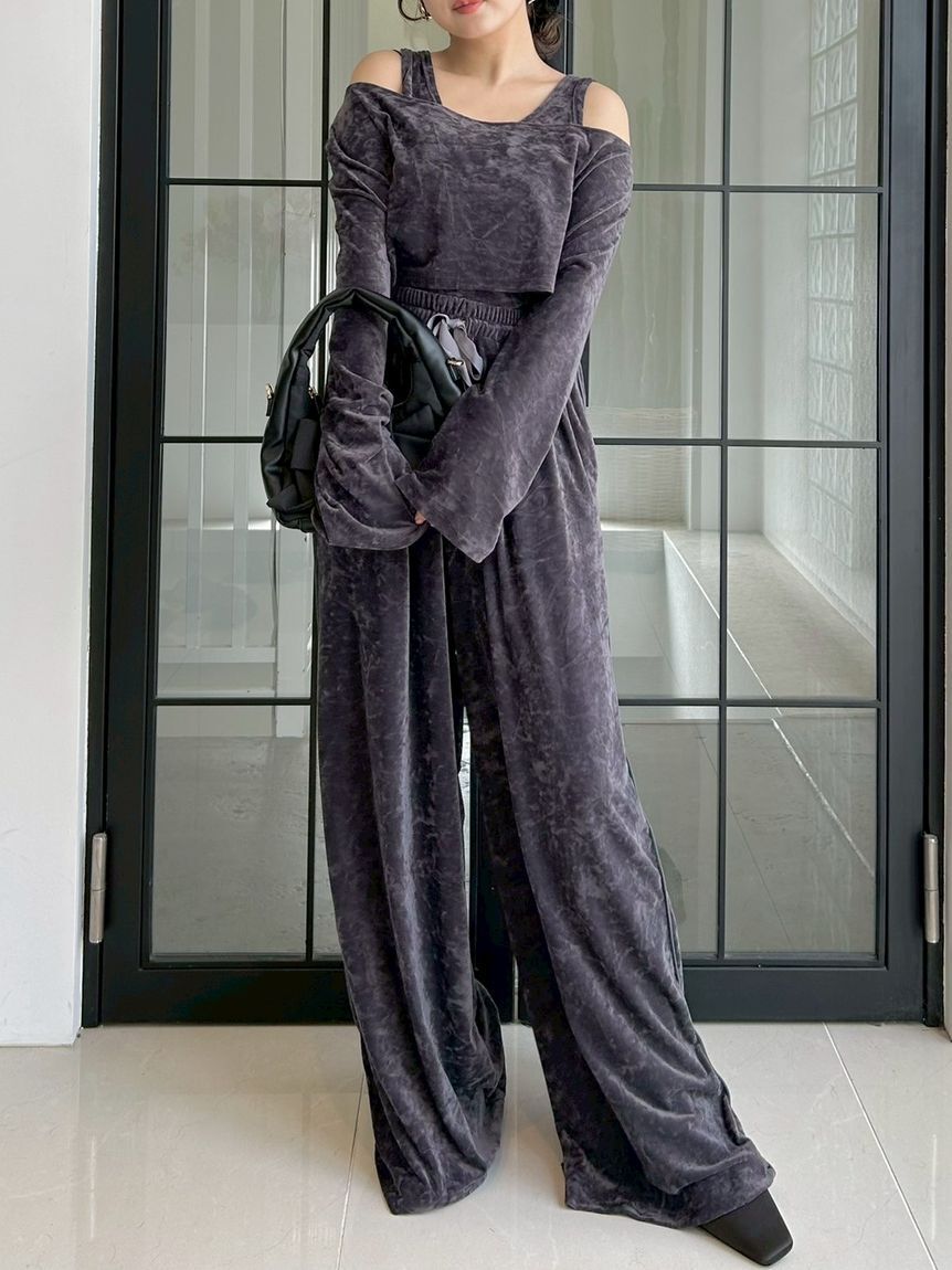 FRAY I.D「クラッシュベロアレイヤードカットソー」|Tシャツ・カットソー|