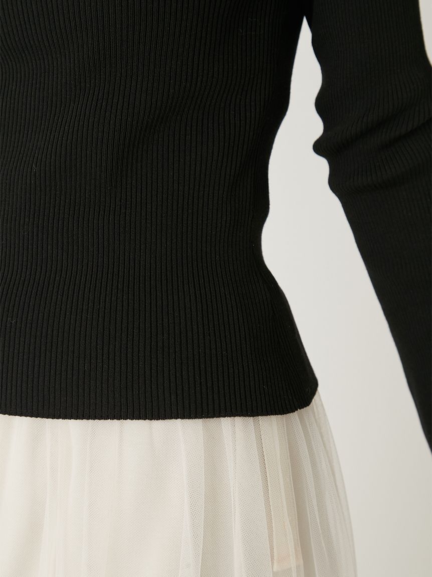 FRAY I.D「ベーシックオフショルリブニット／ウォッシャブル」|ニット・セーター|