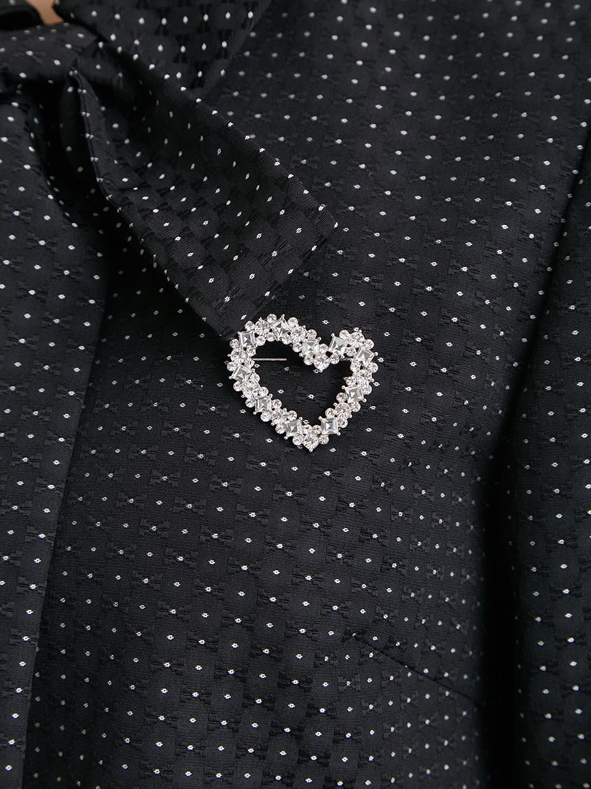 CELFORD「ランダムビジューハートブローチ」|ブローチ・コサージュ|