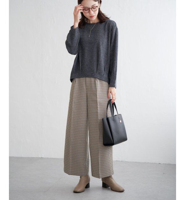 ikka「ウーリッシュフラノワイドパンツ」|その他|