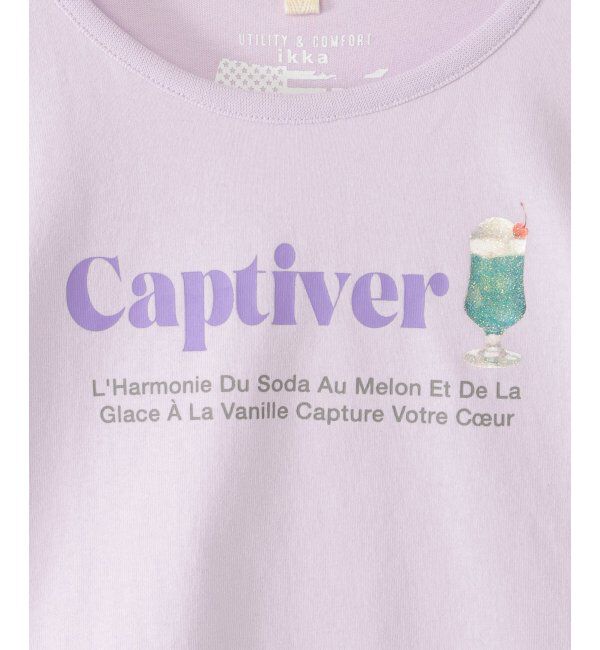 ikka kids「ボリュームパフ袖プリントT（120~160cm）」|Tシャツ・カットソー|