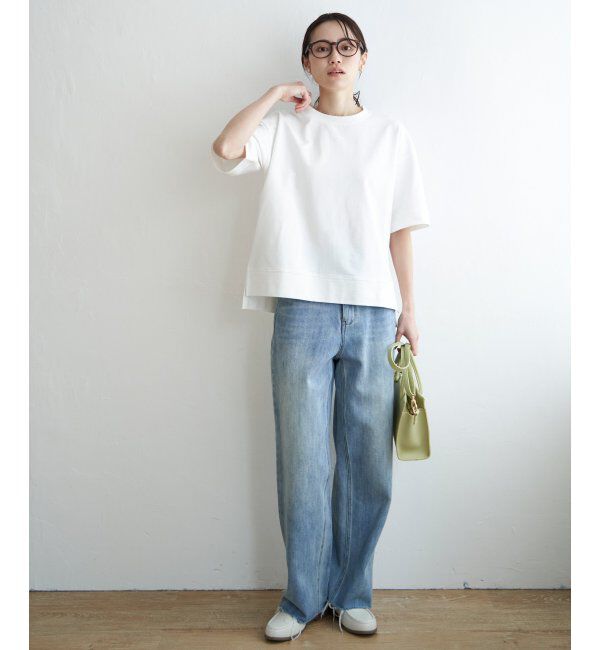 ikka「ミニ裏毛スウェットライク半袖Tシャツ」|Tシャツ・カットソー|