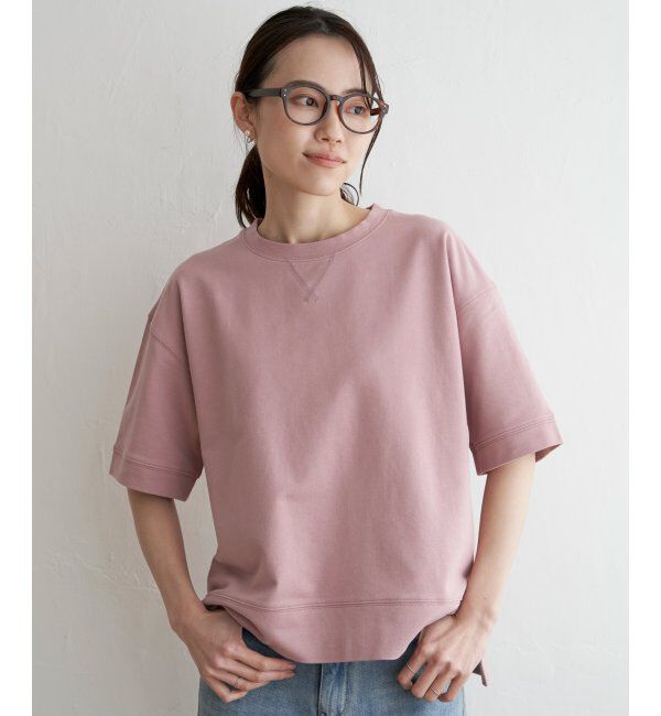 ikka「ミニ裏毛スウェットライク半袖Tシャツ」|Tシャツ・カットソー|