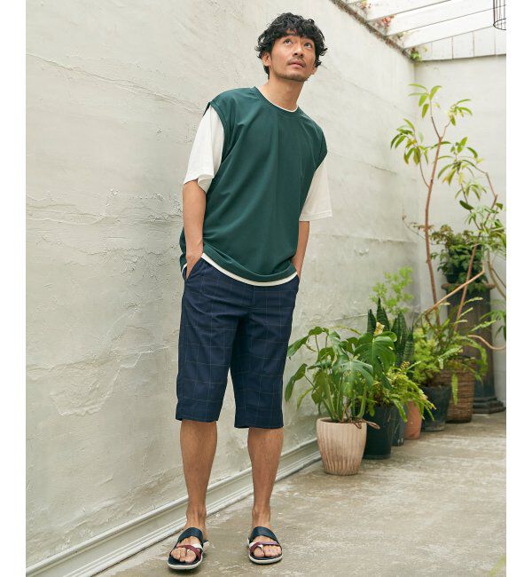 ikka「6.5分丈チェックドビーハーフパンツ」|その他|