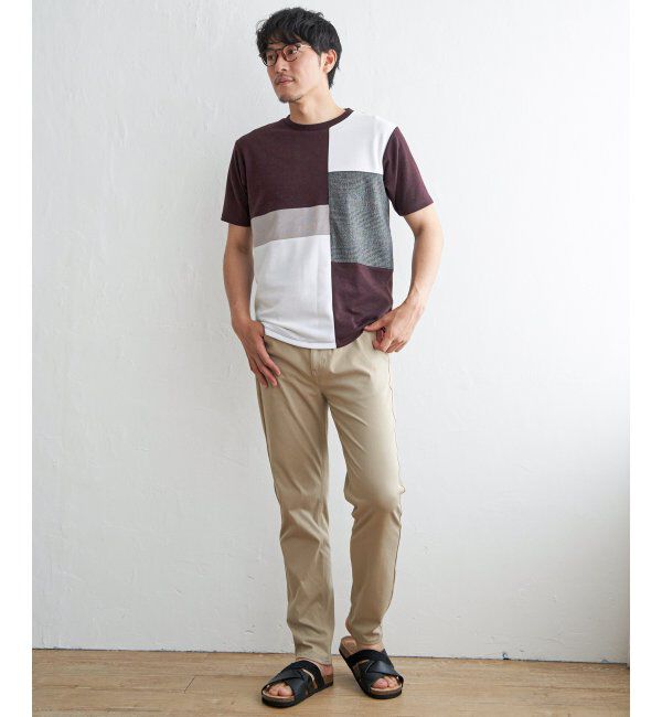 ikka「ブロックスグレンチェックキリカエＴ」|Tシャツ・カットソー|