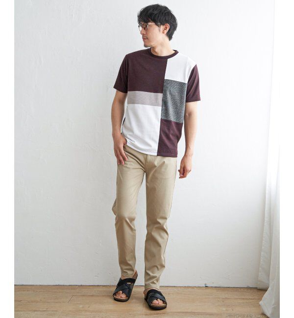 ikka「ブロックスグレンチェックキリカエＴ」|Tシャツ・カットソー|