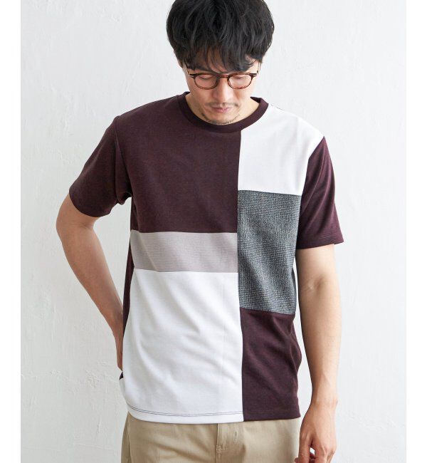 ikka「ブロックスグレンチェックキリカエＴ」|Tシャツ・カットソー|