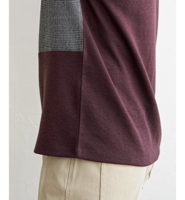 ikka「ブロックスグレンチェックキリカエＴ」|Tシャツ・カットソー|