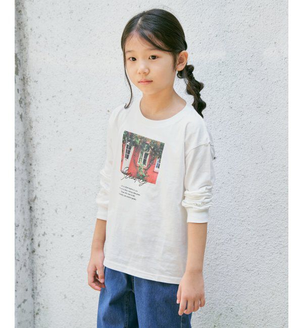 ikka kids「【親子おそろい】フォトプリントロングTシャツ（120~160cm）」|Tシャツ・カットソー|