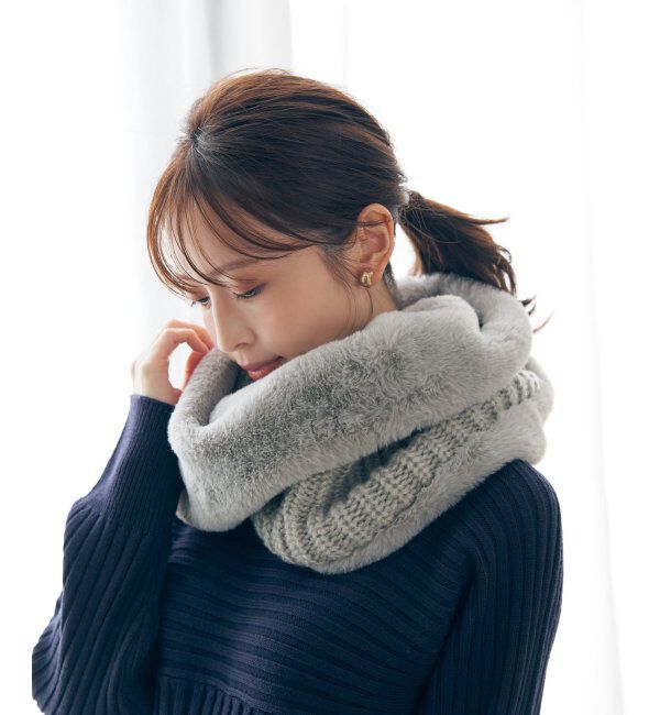 ikka「エコファーＭＩＸスヌード」|マフラー|