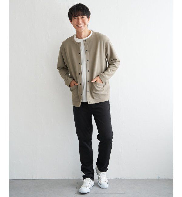 ikka「ボンディングクルーネックカーディガン」|カーディガン|