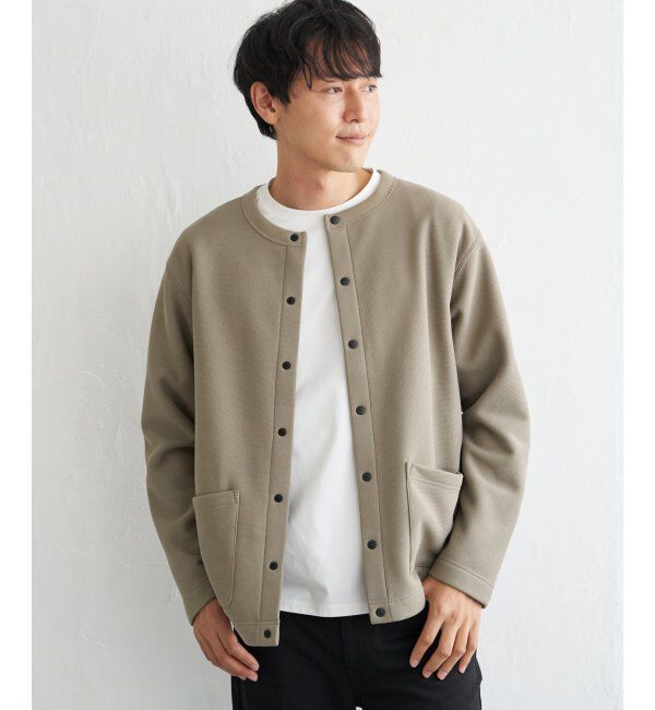 ikka「ボンディングクルーネックカーディガン」|カーディガン|ベージュ