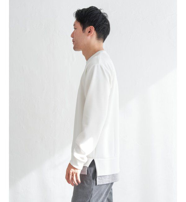 ikka「【抗菌防臭／吸水速乾】GOKU楽ダンボールフェイクプルオーバー」|パーカー|