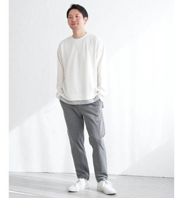 ikka「【抗菌防臭／吸水速乾】GOKU楽ダンボールフェイクプルオーバー」|パーカー|