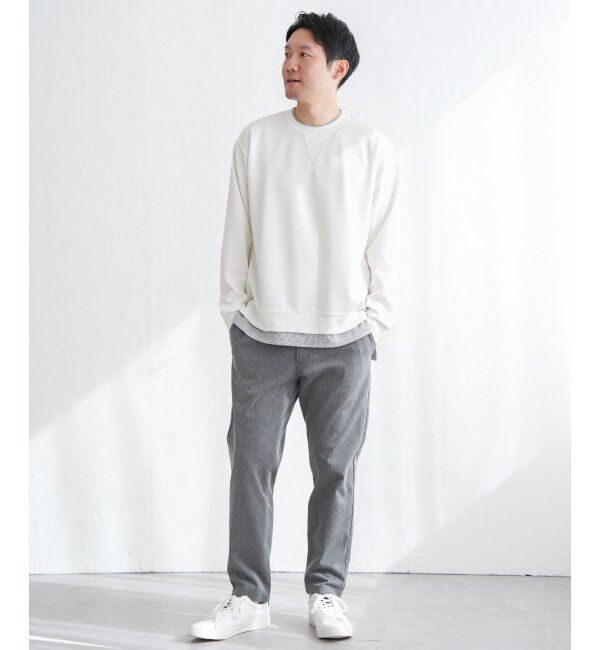 ikka「【抗菌防臭／吸水速乾】GOKU楽ダンボールフェイクプルオーバー」|パーカー|