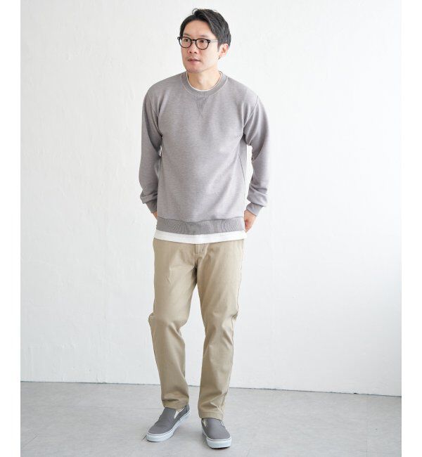 ikka「【抗菌防臭／吸水速乾】GOKU楽ダンボールフェイクプルオーバー」|パーカー|