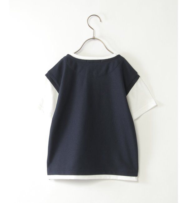 ikka kids「【親子おそろい】キーネックベストレイヤーTシャツ（120~160cm）」|Tシャツ・カットソー|